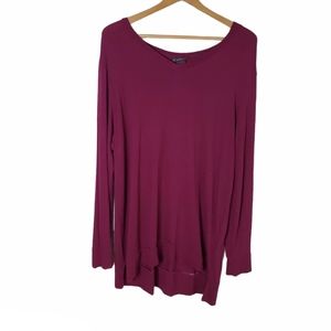 Adrianna Papell Maroon Long Sleeve Tunic Size XL